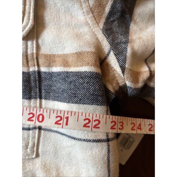 Men’s Old Navy Sherpa Lined Shacket Size XL Tan & Blue Plaid New - Picture 6 of 8